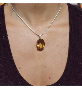pendentif citrine or jaune