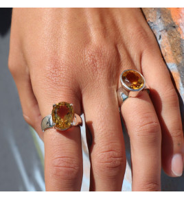 bague citrine argent