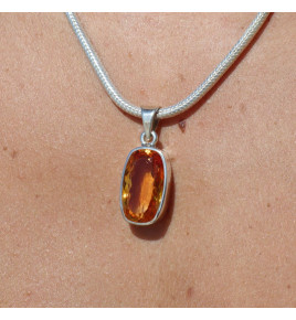 pendentif citrine or jaune