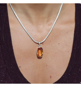 pendentif argent citrine