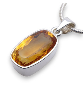 pendentif argent citrine