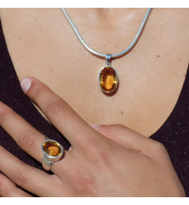 pendentif citrine or jaune