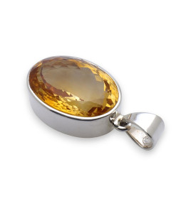 citrine pendentif argent
