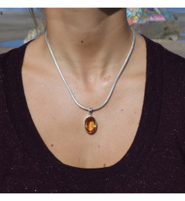 pendentif citrine argent