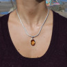 pendentif argent avec citrine