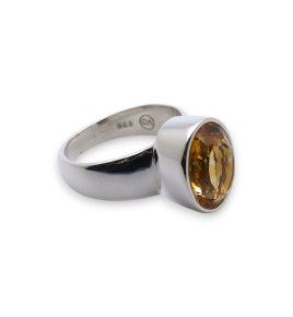 bague argent et citrine