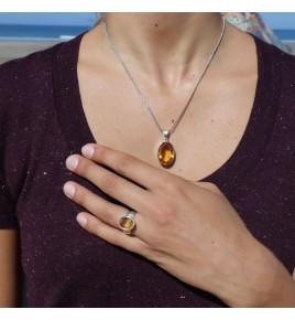 bague citrine moderne