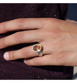 citrine bague argent
