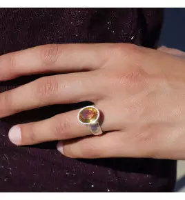citrine bague argent