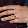 bague argent pierre jaune