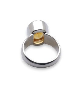bague argent pierre jaune femme