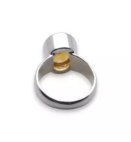 bague argent pierre jaune femme