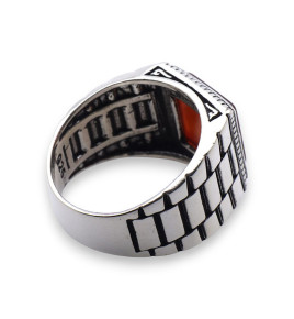 bague homme argent cornaline