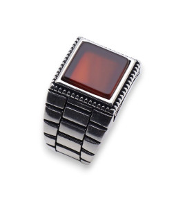 chevaliere homme cornaline