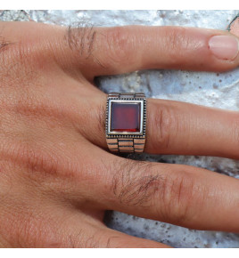 bague homme cornaline