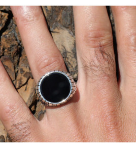 bague argent homme avec onyx