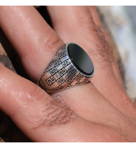 bague argent onyx