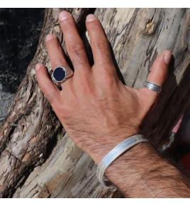 bague argent onyx noir
