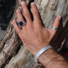 bague argent onyx noir