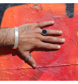 onyx bague noir homme