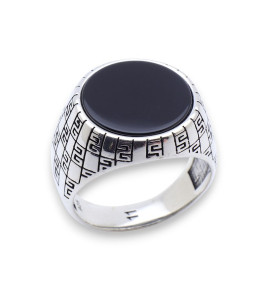 bague argent onyx homme