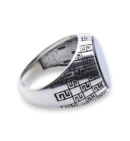bague onyx noir homme