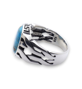 bague turquoise et argent