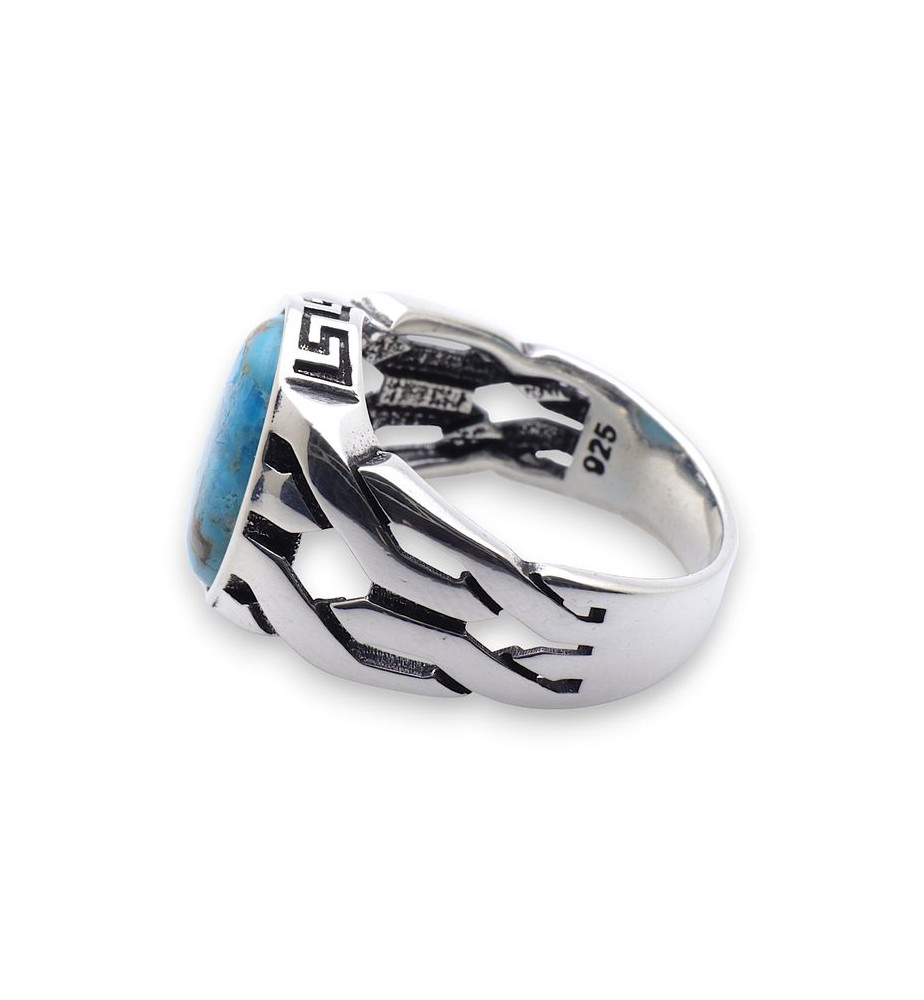 bague turquoise et argent