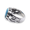 bague turquoise et argent