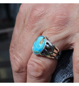 bague homme argent pierre turquoise
