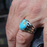 bague homme argent pierre turquoise