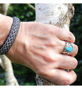 bague argent turquoise pour homme