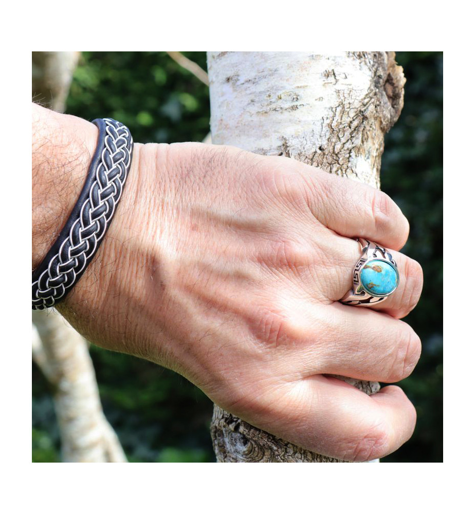 bague argent turquoise pour homme