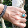 bague argent turquoise pour homme