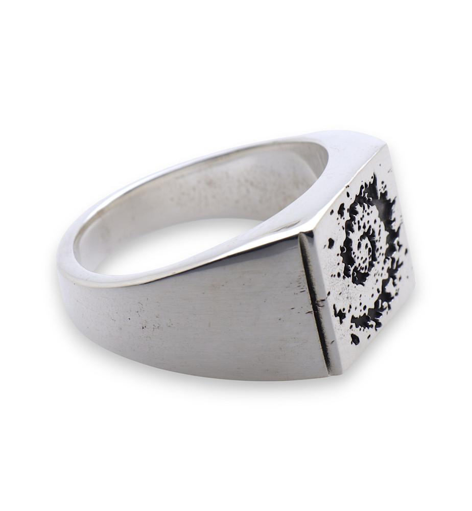 bague argent pour homme motif spirale