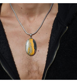jaspe bumblebee pendentif argent