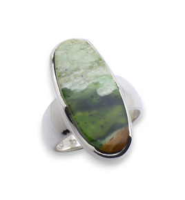 bague argent pierre verte