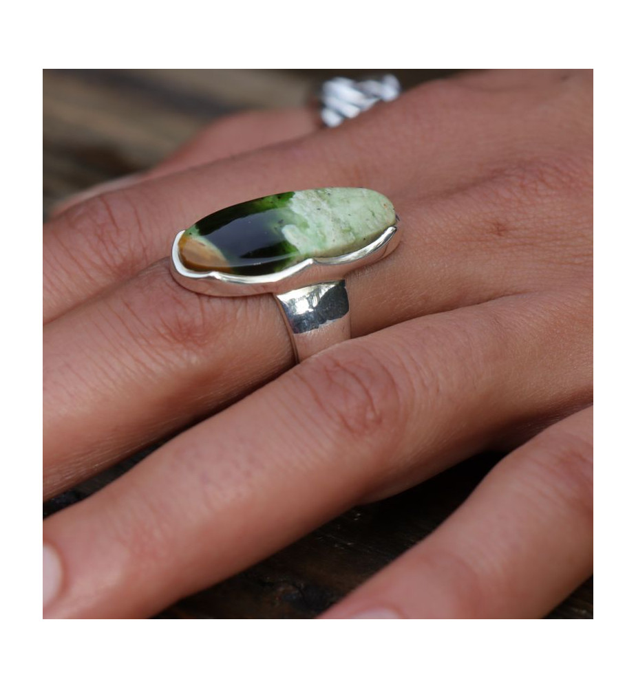 calcédoine chrome bague