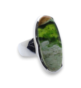 bague argent avec pierre calcédoine