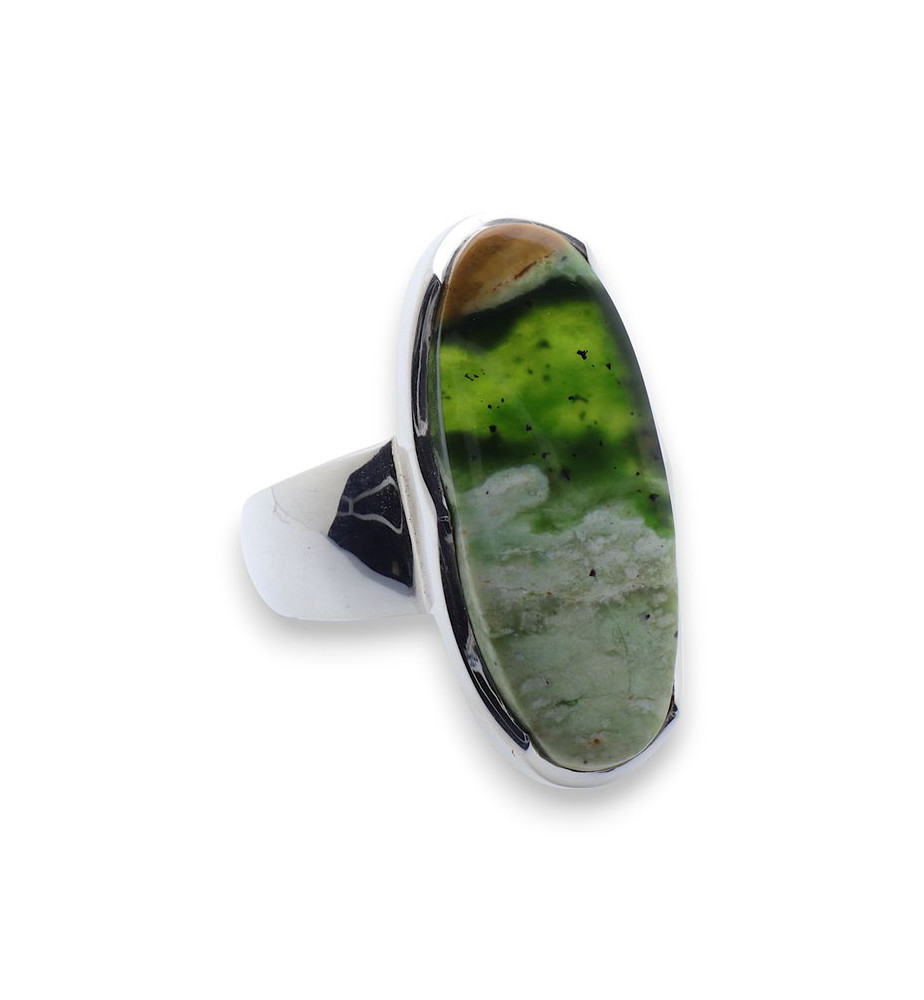 bague argent avec pierre calcédoine