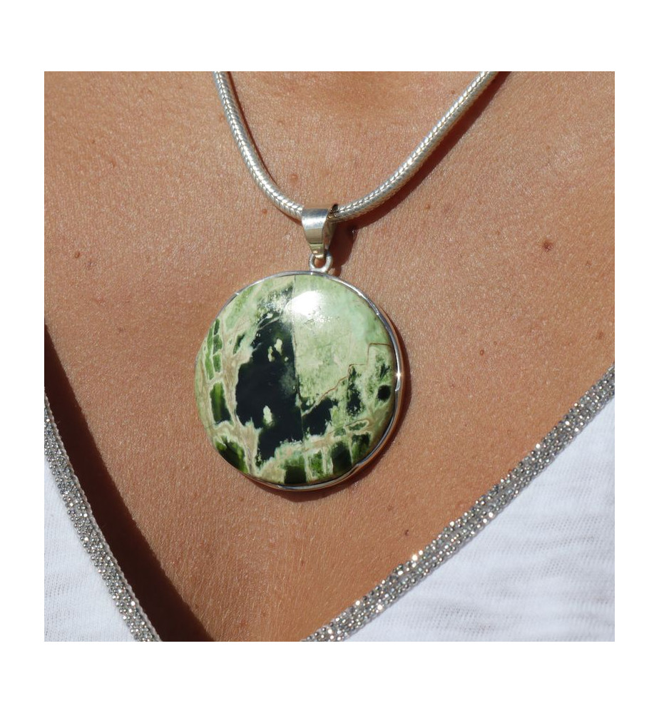 pendentif calcédoine verte