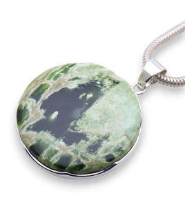 pendentif argent pierre verte