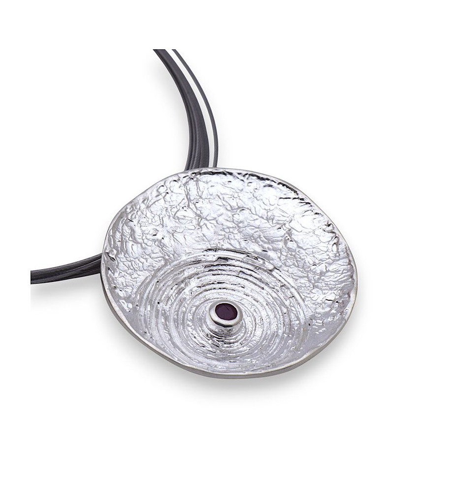 pendentif rubis argent original