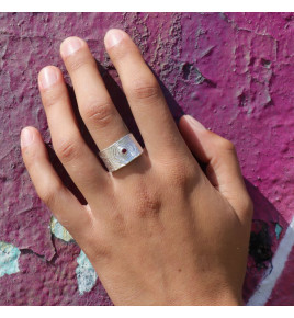 bague argent rubis femme