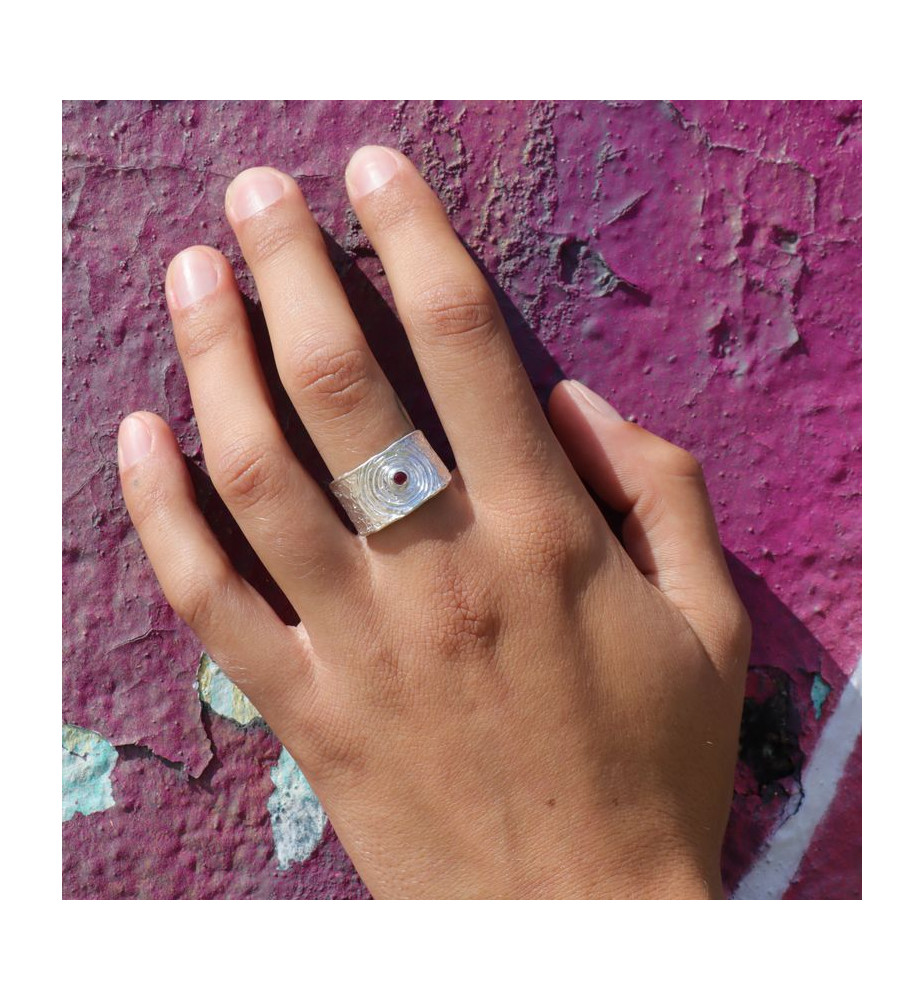 bague argent rubis femme