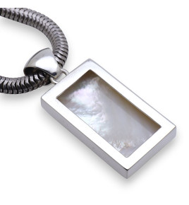 nacre blanche pendentif argent
