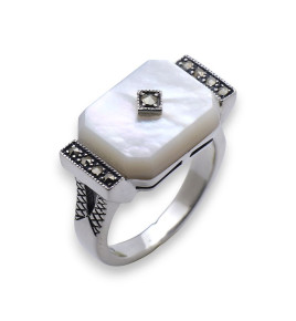 bague argent nacre de créateur