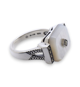 bague argent nacre