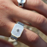bague argent nacre femme
