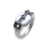 bague argent nacre blanche art déco